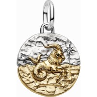 Charm Medallón Pandora plata y dorado Zodiaco Capricornio 764987C01