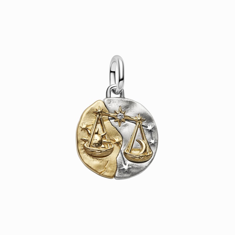 Charm Medallón Pandora plata y dorado Zodiaco Libra 764983C01