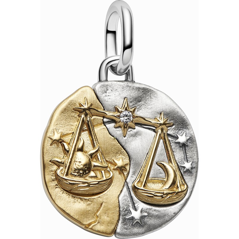 Charm Medallón Pandora plata y dorado Zodiaco Libra 764983C01
