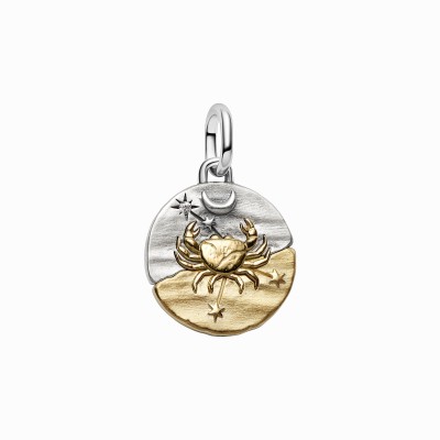 Charm Medallón Pandora plata y dorado Zodiaco Cáncer 764984C01