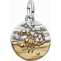 Charm Medallón Pandora plata y dorado Zodiaco Escorpio 764985C01