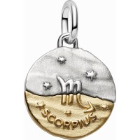 Charm Medallón Pandora plata y dorado Zodiaco Escorpio 764985C01