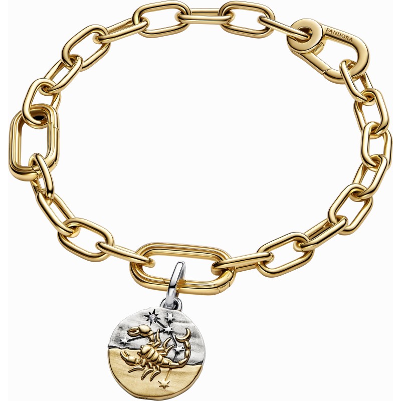 Charm Medallón Pandora plata y dorado Zodiaco Escorpio 764985C01