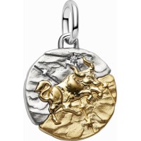 Charm Medallón Pandora plata y dorado Zodiaco Tauro 764986C01