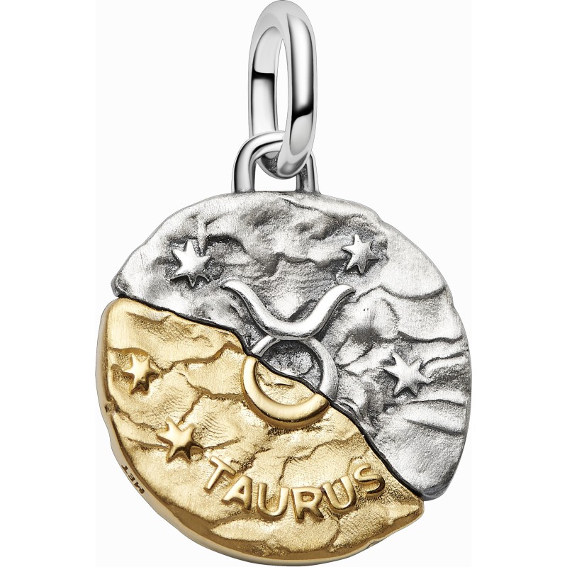 Charm Medallón Pandora plata y dorado Zodiaco Tauro 764986C01
