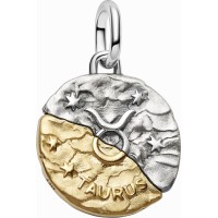 Charm Medallón Pandora plata y dorado Zodiaco Tauro 764986C01