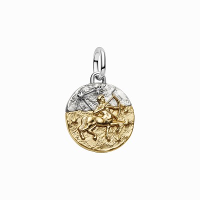 Charm Medallón Pandora plata y dorado Zodiaco Sagitario 764988C01