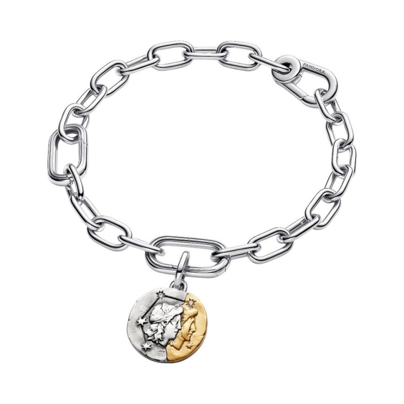 Charm Medallón Pandora plata y dorado Zodiaco Géminis 764989C01