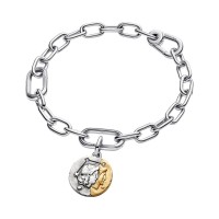 Charm Medallón Pandora plata y dorado Zodiaco Géminis 764989C01