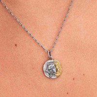 Charm Medallón Pandora plata y dorado Zodiaco Géminis 764989C01