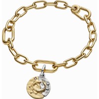 Charm Medallón Pandora plata y dorado Zodiaco Piscis 764991C01