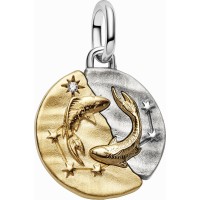Charm Medallón Pandora plata y dorado Zodiaco Piscis 764991C01