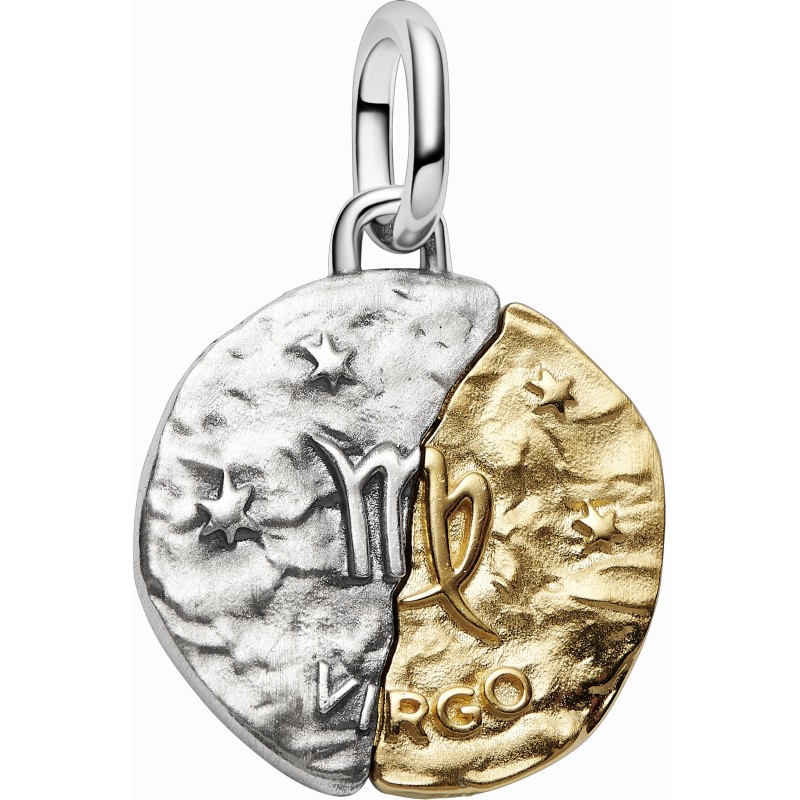 Charm Medallón Pandora plata y dorado Zodiaco Virgo 764992C01