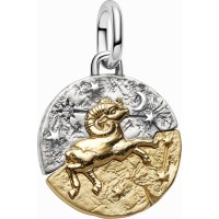 Charm Medallón Pandora plata y dorado Zodiaco Aries 764993C01