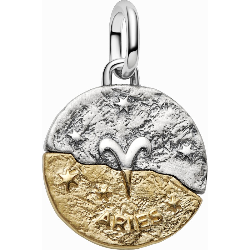 Charm Medallón Pandora plata y dorado Zodiaco Aries 764993C01