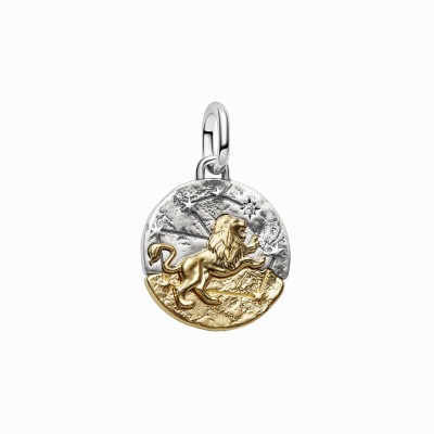 Charm Medallón Pandora plata y dorado Zodiaco Leo 764994C01