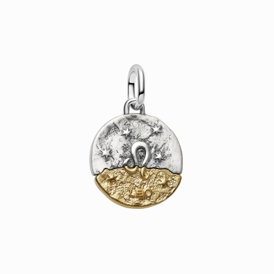 Charm Medallón Pandora plata y dorado Zodiaco Leo 764994C01 2