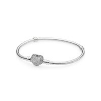 Pulsera cierre corazón pavé