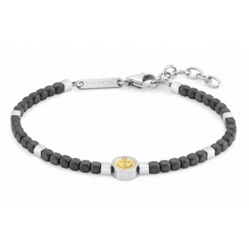 Pulsera Voyage Hematites  Acero y Oro Ancla 022514 002