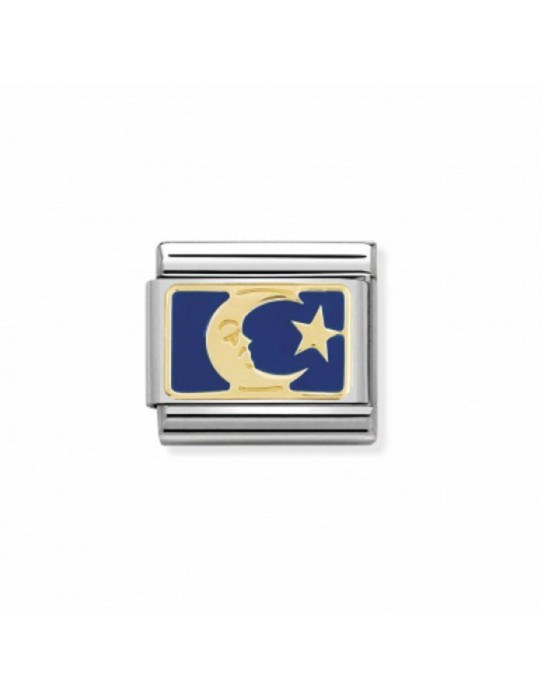 Link Classic Nomination Acero y Oro Luna y Estrella Azul 030284 45