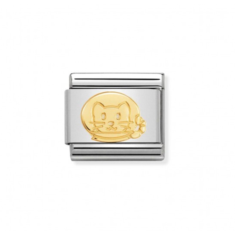 Link Classic Nomination Gato Astronauta Oro 030161 11 | Joyería River