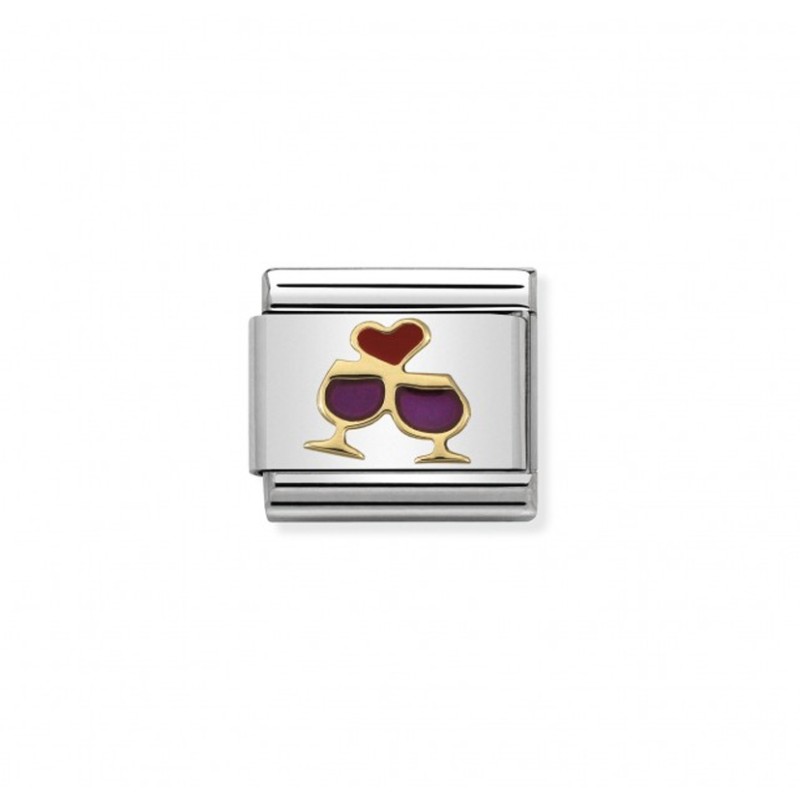 Link Nomination Acero y Oro Brindis 030283 08 | Joyería River