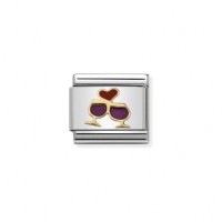 Link Nomination Acero y Oro Brindis 030283 08 | Joyería River