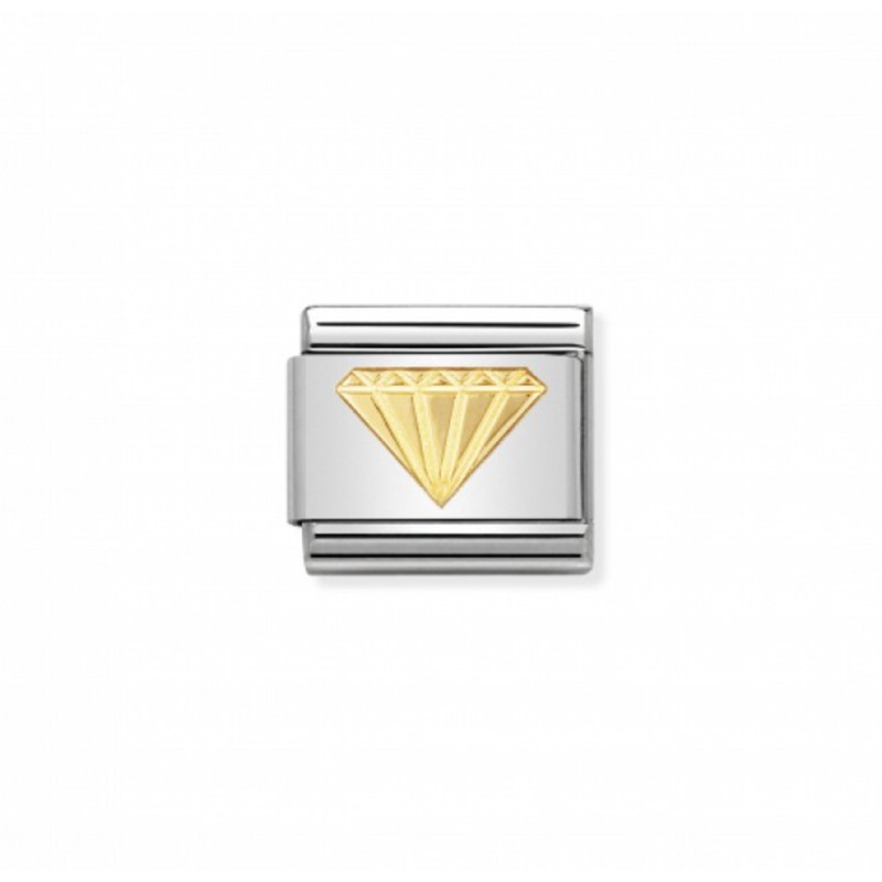 Link Nomination Acero y Oro Diamante 030115 03 | Joyería River