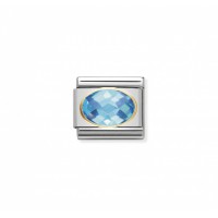 Link Nomination Acero y Oro "Azul cielo" 030601 006 | Joyería River