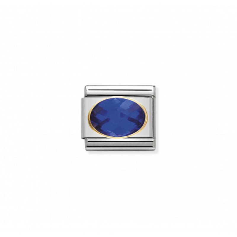 Link Nomination Acero y Oro "Azul marino" 030601 007 | Joyería River
