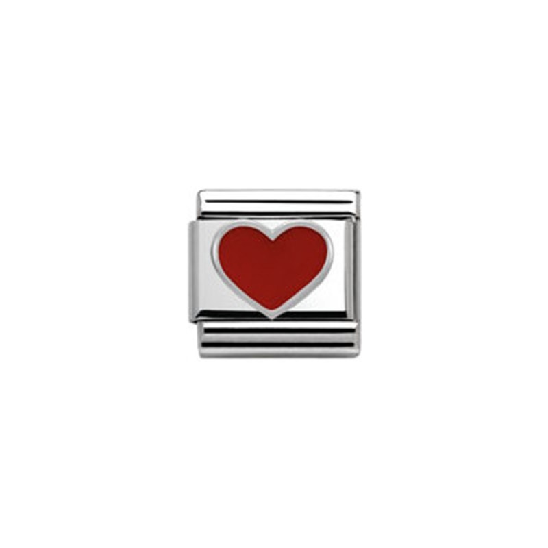 Link Nomination Acero y Plata "Corazon rojo" 330202 17 | Joyería River