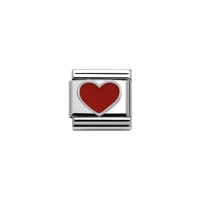 Link Nomination Acero y Plata "Corazon rojo" 330202 17 | Joyería River