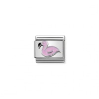 Link Nomination Acero y Plata "Flamenco rosa" 330202 43 | Joyería R...