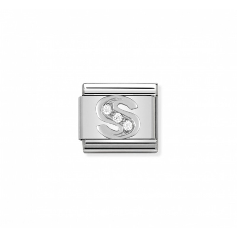 Link Nomination Acero y Plata "S" 330301 19 | Joyería River