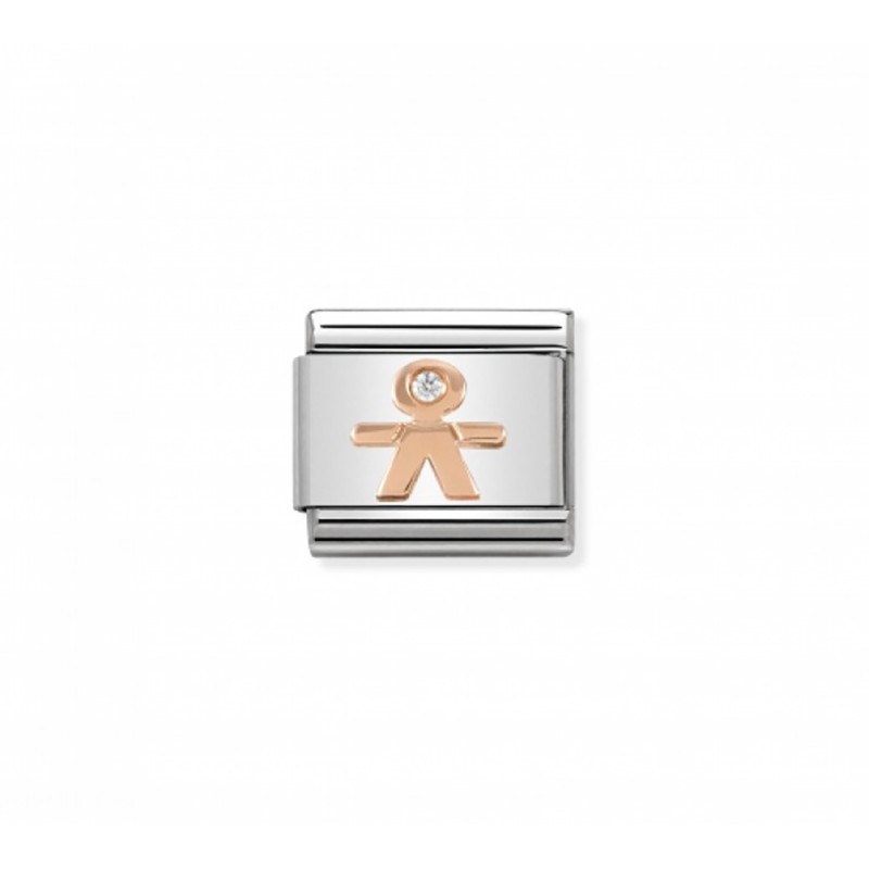 Link Nomination Acero y Oro Rosa "Niño" 430305 08 | Joyería River