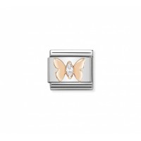 Link Nomination Acero y Oro Rosa "Mariposa" 430305 19 | Joyería River