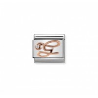 Link Nomination Letra "G" Oro rosa y Circonita 430310 07 | Joyería ...