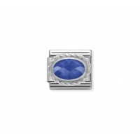 Link Nomination Acero y Plata "Azul oval" 330604 007 | Joyería River