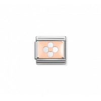 Link Nomination Acero y Oro Rosa "Flor" 430101 19 | Joyería River