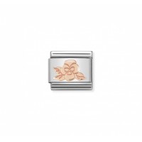 Link Nomination Acero y Oro Rosa "Flor violeta" 430104 24 | Joyería...