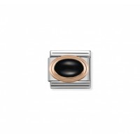 Link Nomination Acero y Oro Rosa "Agata Negra" 430501 02 | Joyería ...