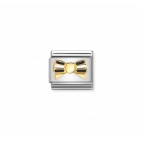 Link Nomination Acero y Oro "Lazo con Rayas" 030285 46 | Joyería River